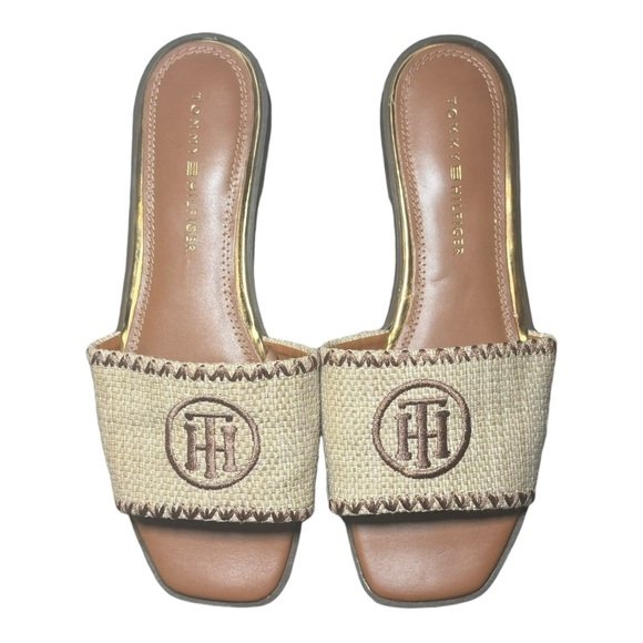 TOMMY HILFIGER Pezley Raffia Sandals Light Natural 9 - Picture 7 of 10